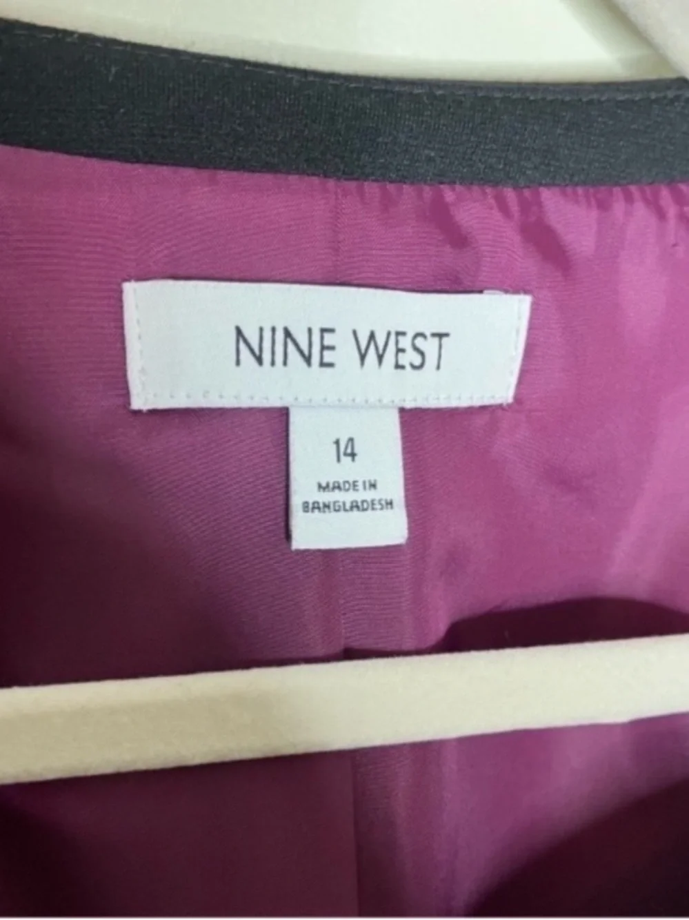 Nine West plum purple open dress jacket 14
